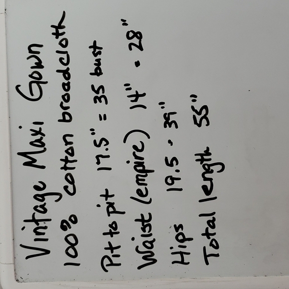 Vintage 60s-70s Maxi Dress Formal Bridesmaid Cotton S Short Sleeve Blue … - Picture 16 of 16